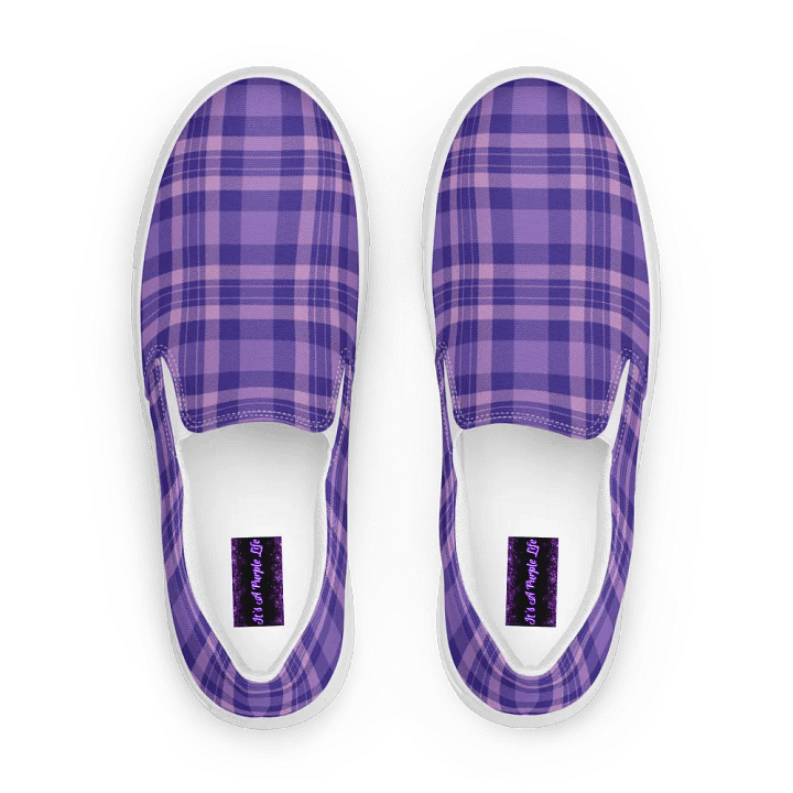 Men's Purple Tartan Slip-On Canvas Shoes product image (1)