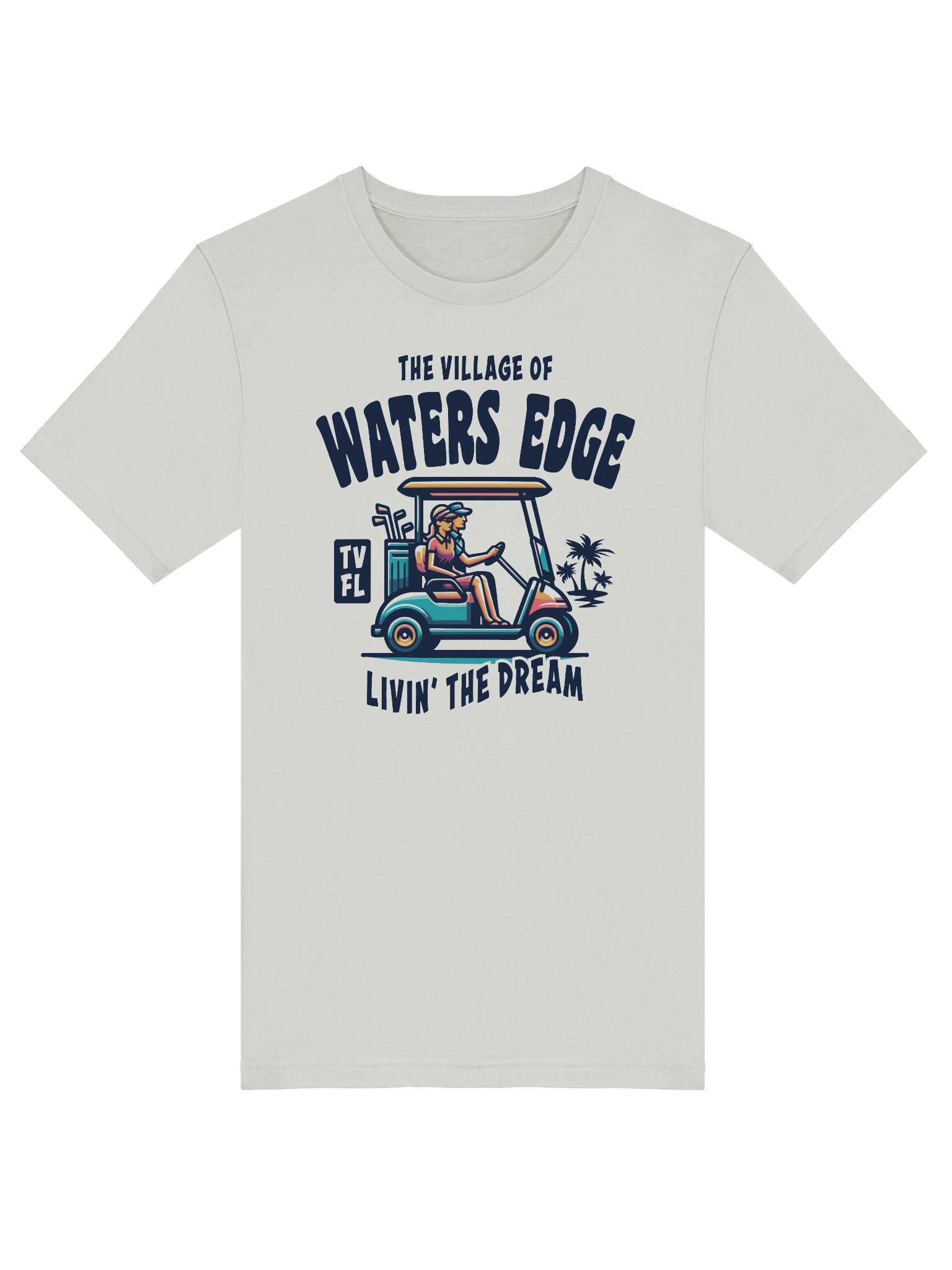 The Village of Waters Edge TV FL Golf Cart Design T-Shirt product image (40)