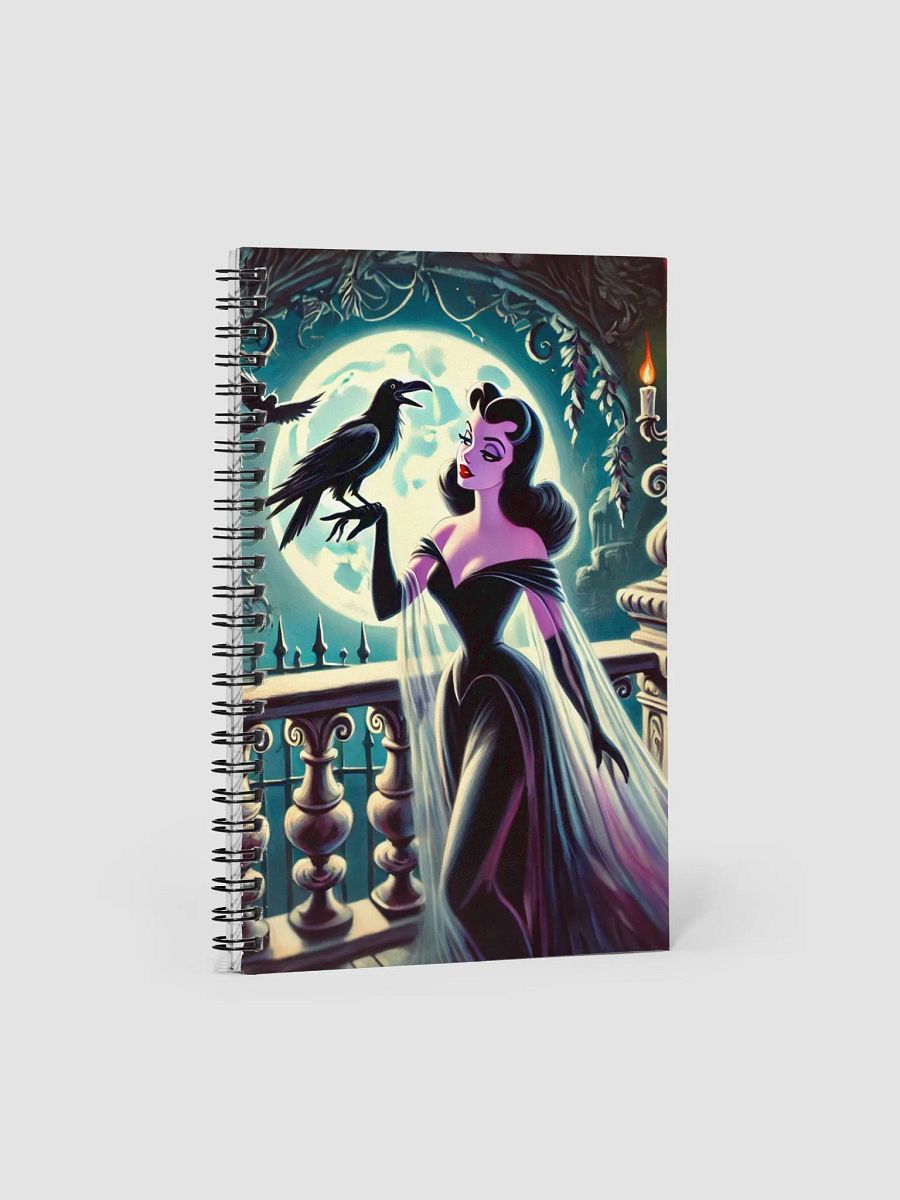 Moonlit Woman and Raven Spiral Notebook product image (1)