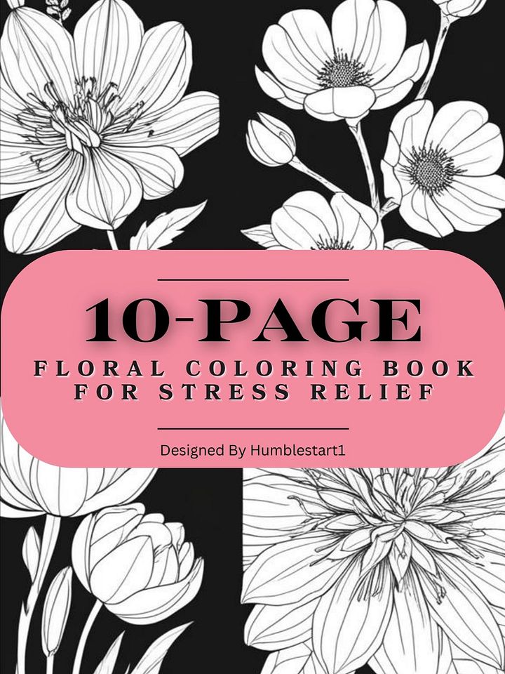 Dawn's Floral Coloring Book For Stress Relief product image (1)