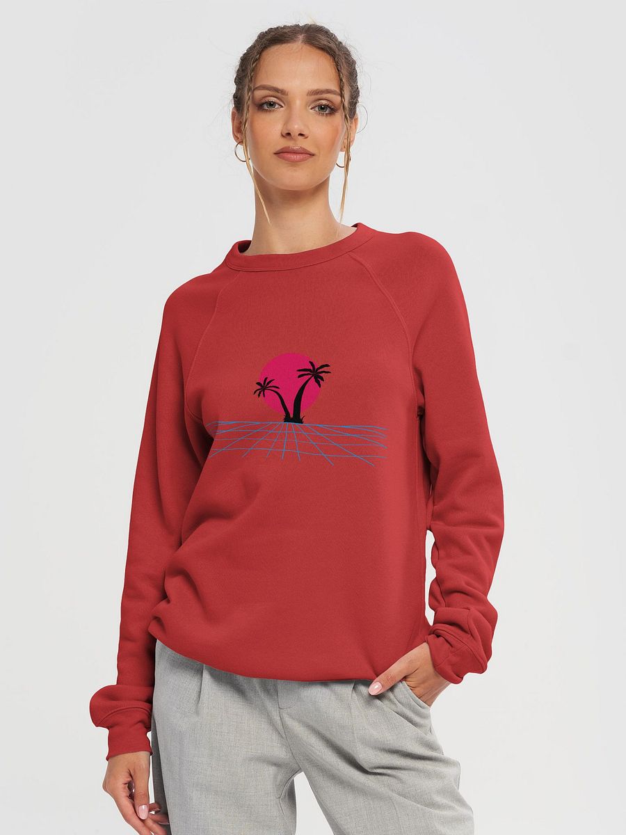 Retro-Futuristic Sunset Raglan Sweatshirt product image (4)