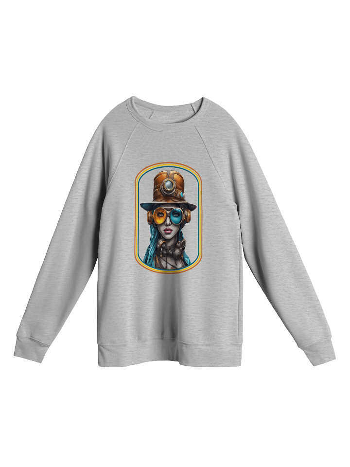 Fire & Ice Goggle Girl Steampunk Style Sponge Fleece Raglan Sweatshirt product image (4)