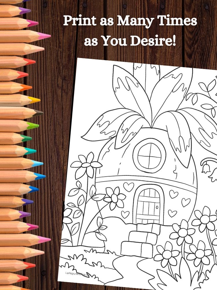 Whimsical Fairy Houses Printable Coloring Pages product image (5)
