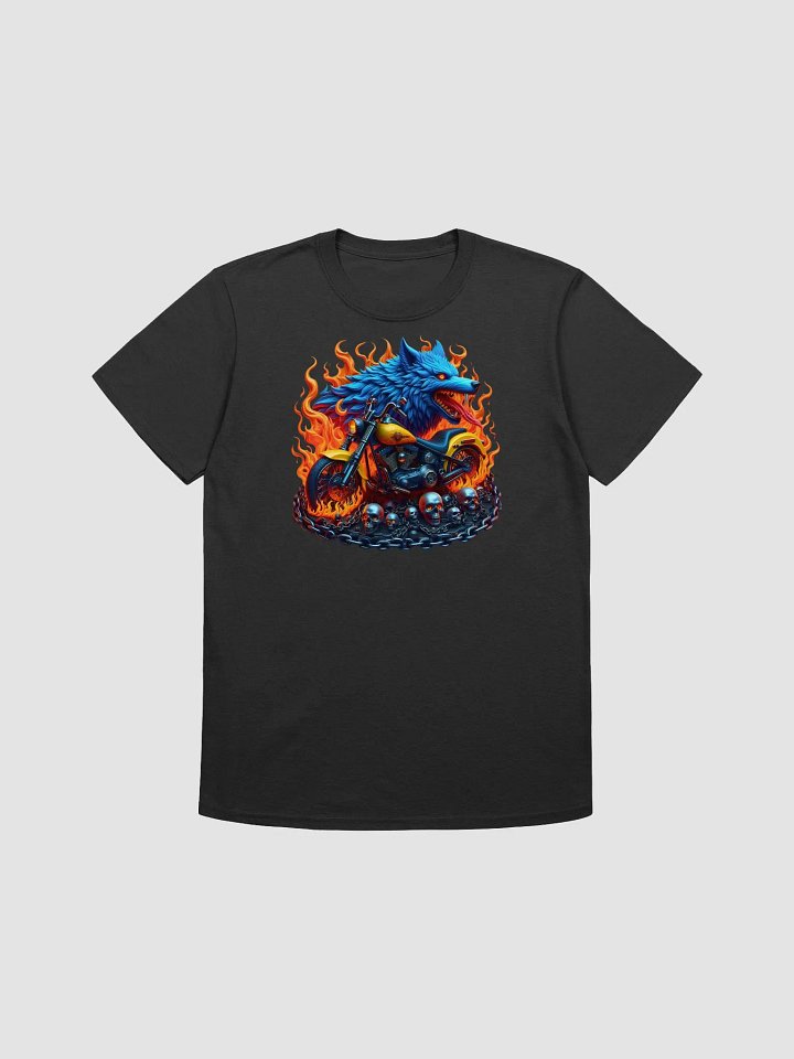 Flaming Wolf Motorcycle Unisex T-Shirt #43 product image (1)