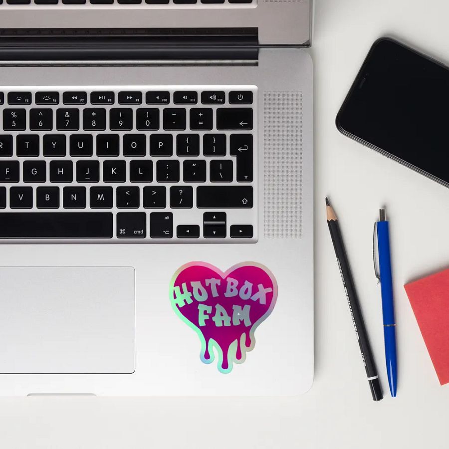 HOT BOX FAM TRANSPARENT HOT PINK LOGO STICKER product image (12)