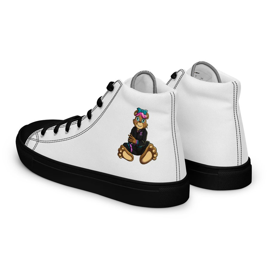 Sitting Girl Bear Women's High Top Canvas Shoes product image (3)