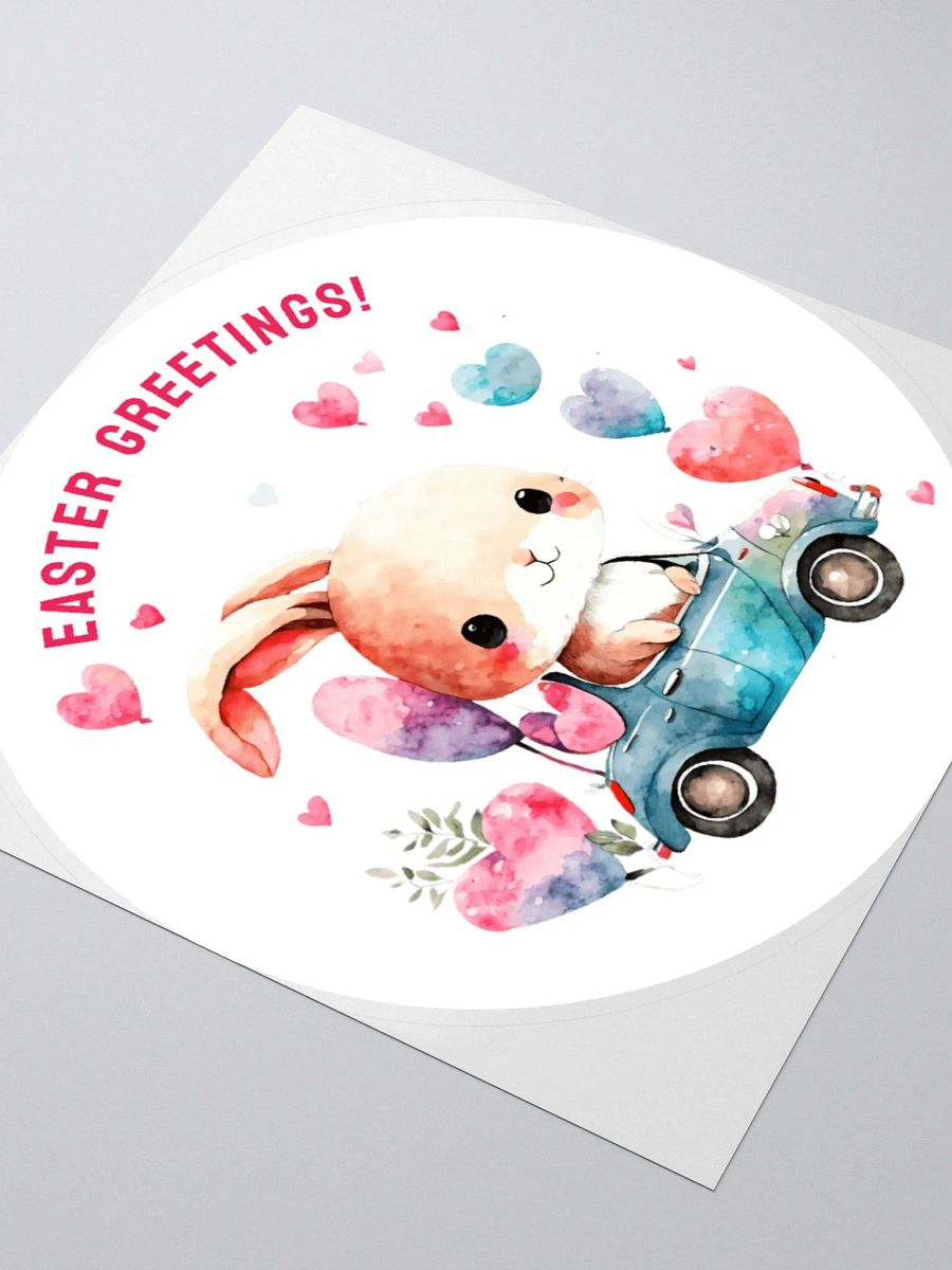 Easter Greetings Bunny Riding in Blue Car product image (4)