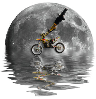 Motorcycle with Moon background product image (1)