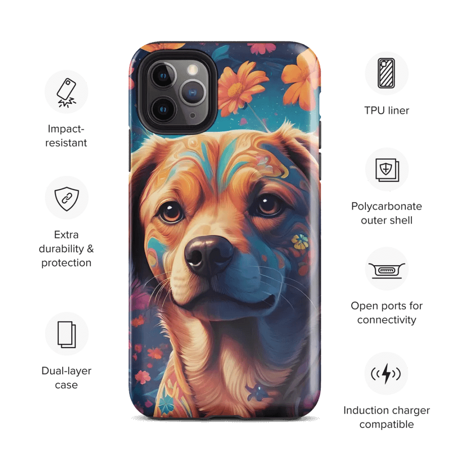 Pawsitively Petal Power: Floral Doggy Delight iPhone Case product image (3)