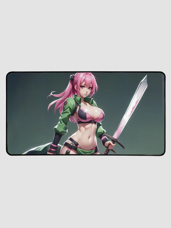 Pink-haired Warrior Desk Mat product image (1)