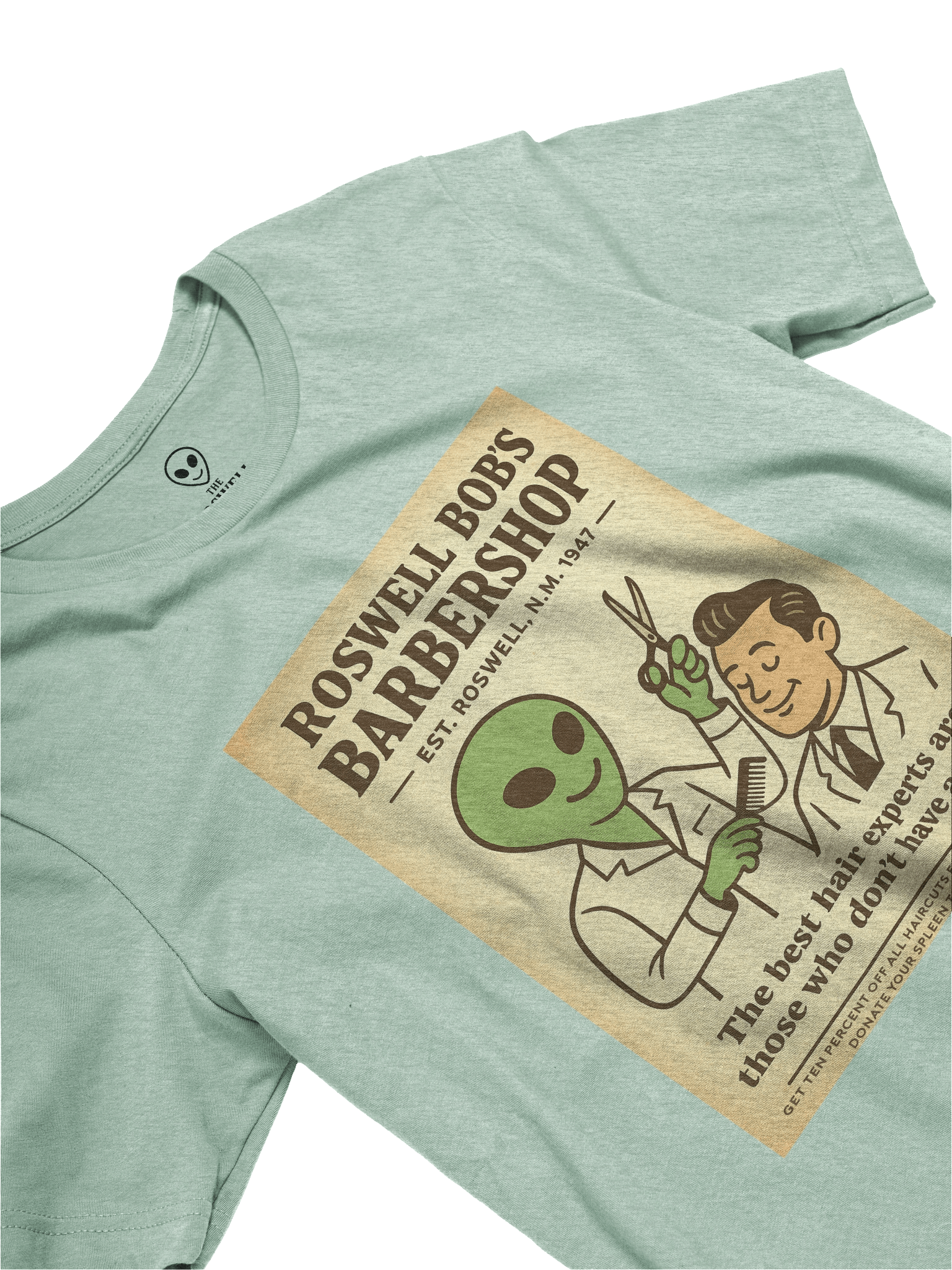 Barbershop Hairdresser Roswell Aliens 1950's Retro Unisex T-Shirt product image (27)
