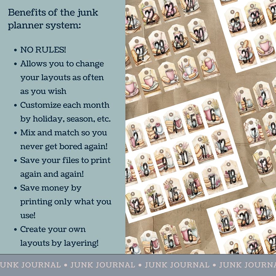 Coffee & Biscuits - Printable Dated Tags V5 product image (4)