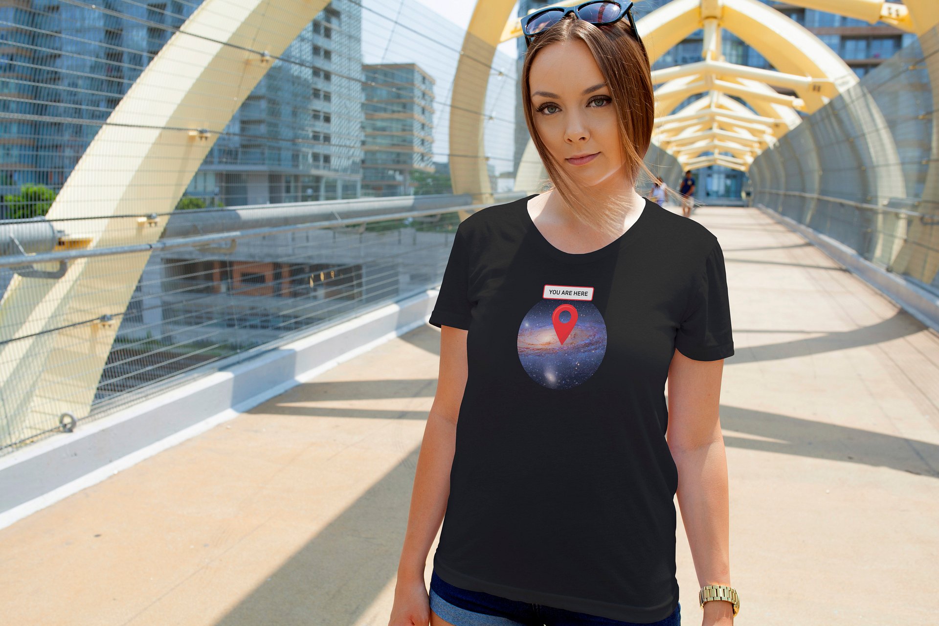 You are here: Milky Way galaxy map — Short-Sleeve Unisex T-Shirt. Space T-Shirt, star map product image (3)