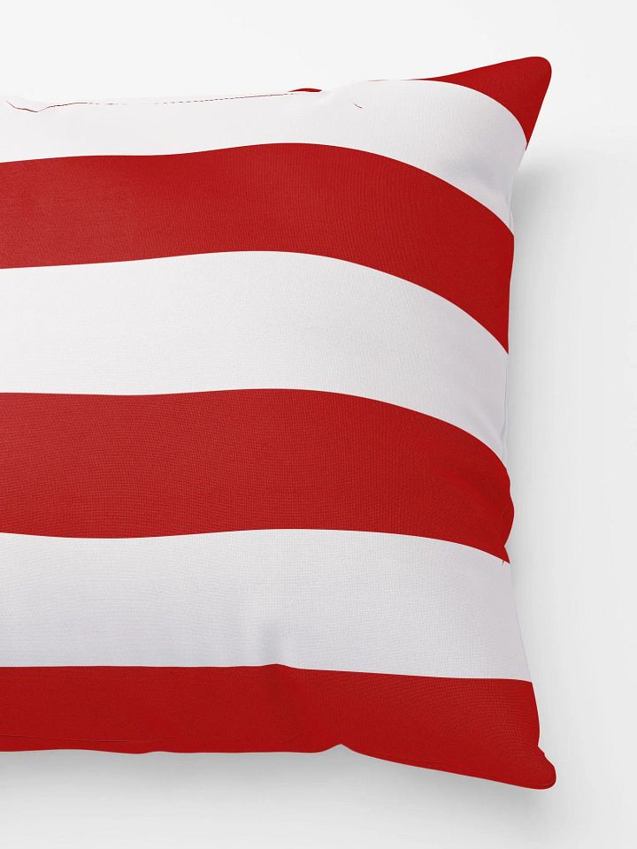 Red & White Stripes Pattern Modern Throw Pillow product image (2)