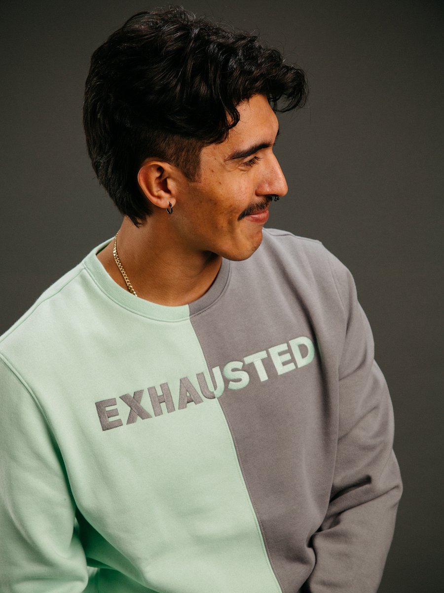 split crewneck sweatshirt