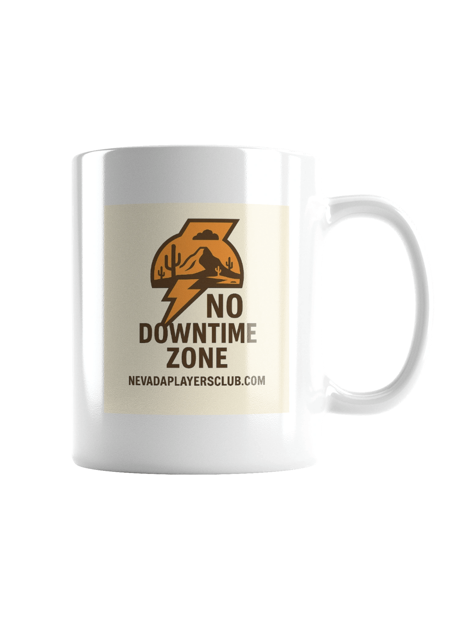 White "No Downtime Zone Mug" for Nevada Players product image (2)