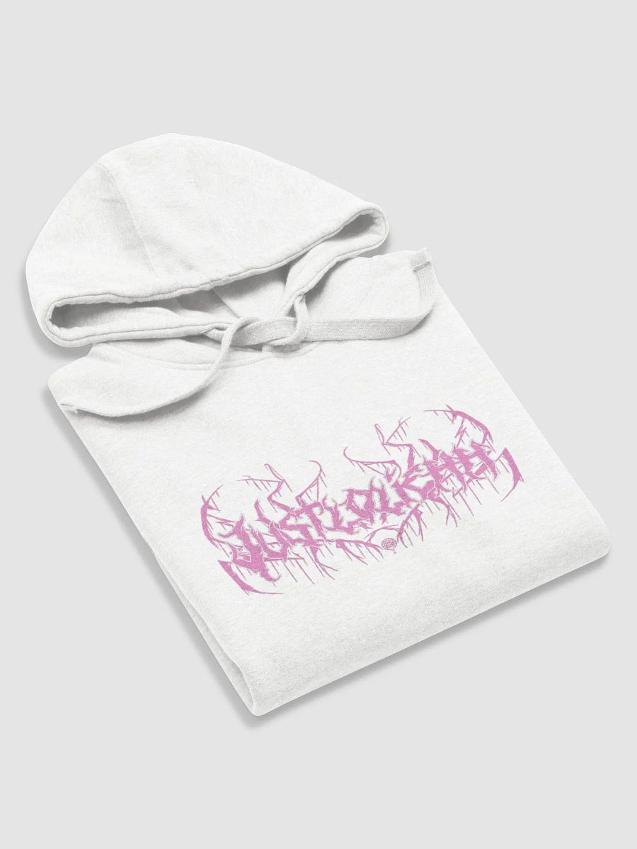 Justloliehh metal logo Pink n White HOODIE product image (5)