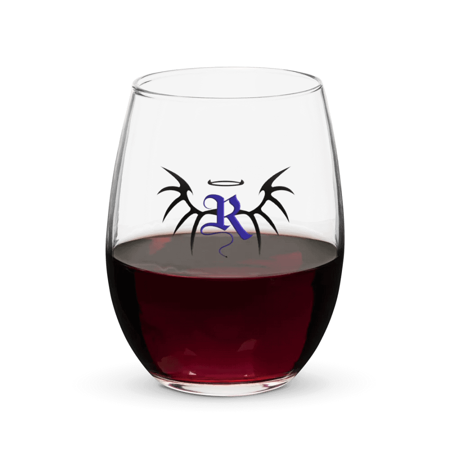 RafaZafar Logo Stemless Wineglass (blue) product image (5)