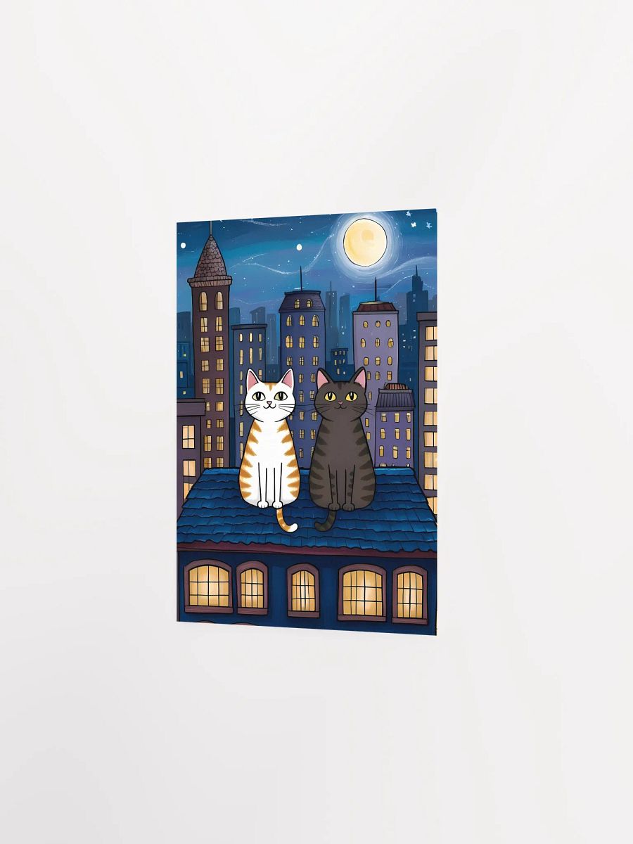 Moonlit Rooftop Cats Poster (No Frame) product image (2)
