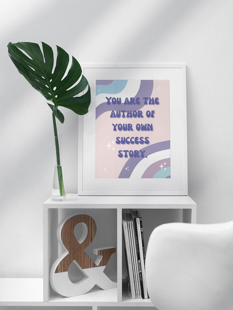 Pastel Rainbow Motivational Poster, Inspirational Success Story Wall Art, Positive Quote Print, Personal Growth Office Decor, Empowerment product image (3)