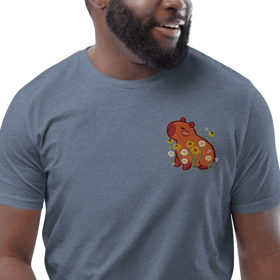 Capybara Daisy Embroidered Organic Cotton Tee product image (21)
