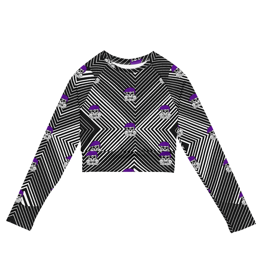Enigma Nation All-Over Print Recycled Long Sleeve Crop Top product image (2)