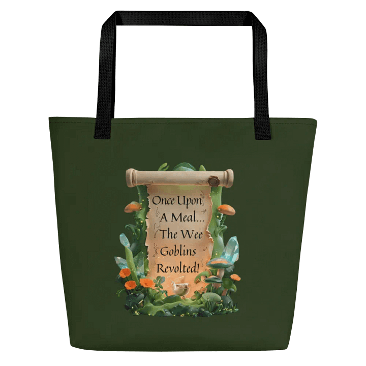 Funny Mom Tote Bag – ‘Once Upon A Meal, The Wee Goblins Revolted!’ Shopping Humor Bag With Pocket product image (1)