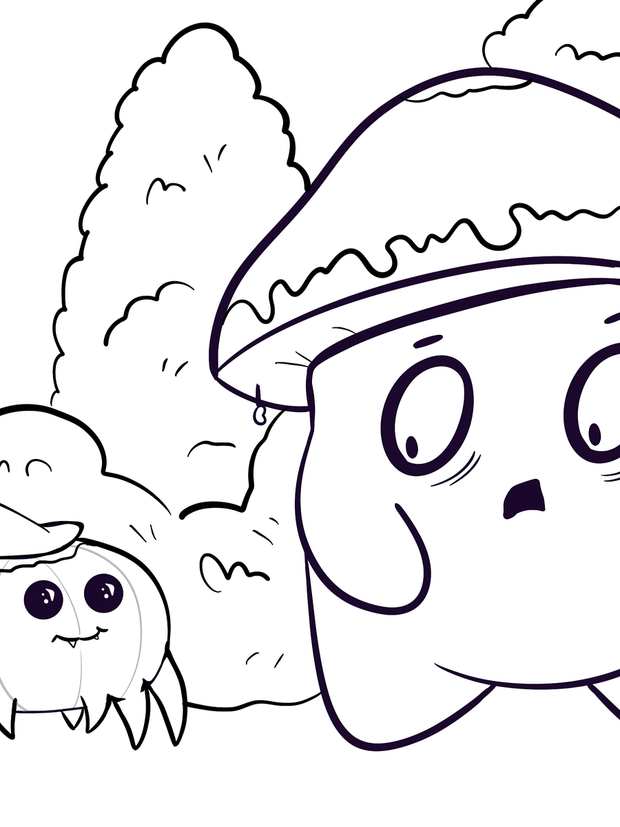 Bean Meets Shark Coloring Page product image (1)