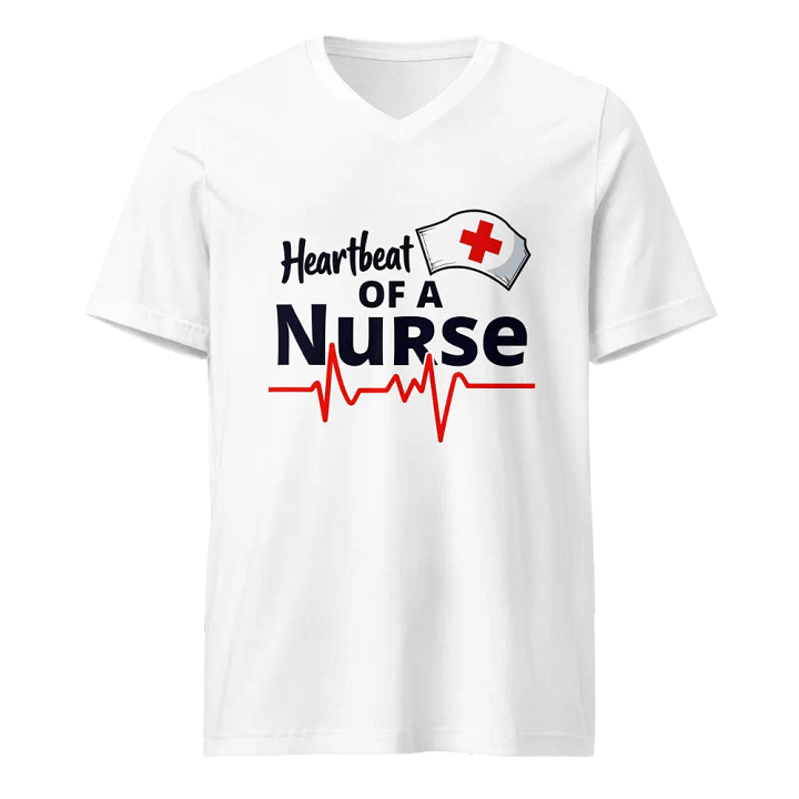 Heartbeat of a Nurse V-Neck Tee product image (1)