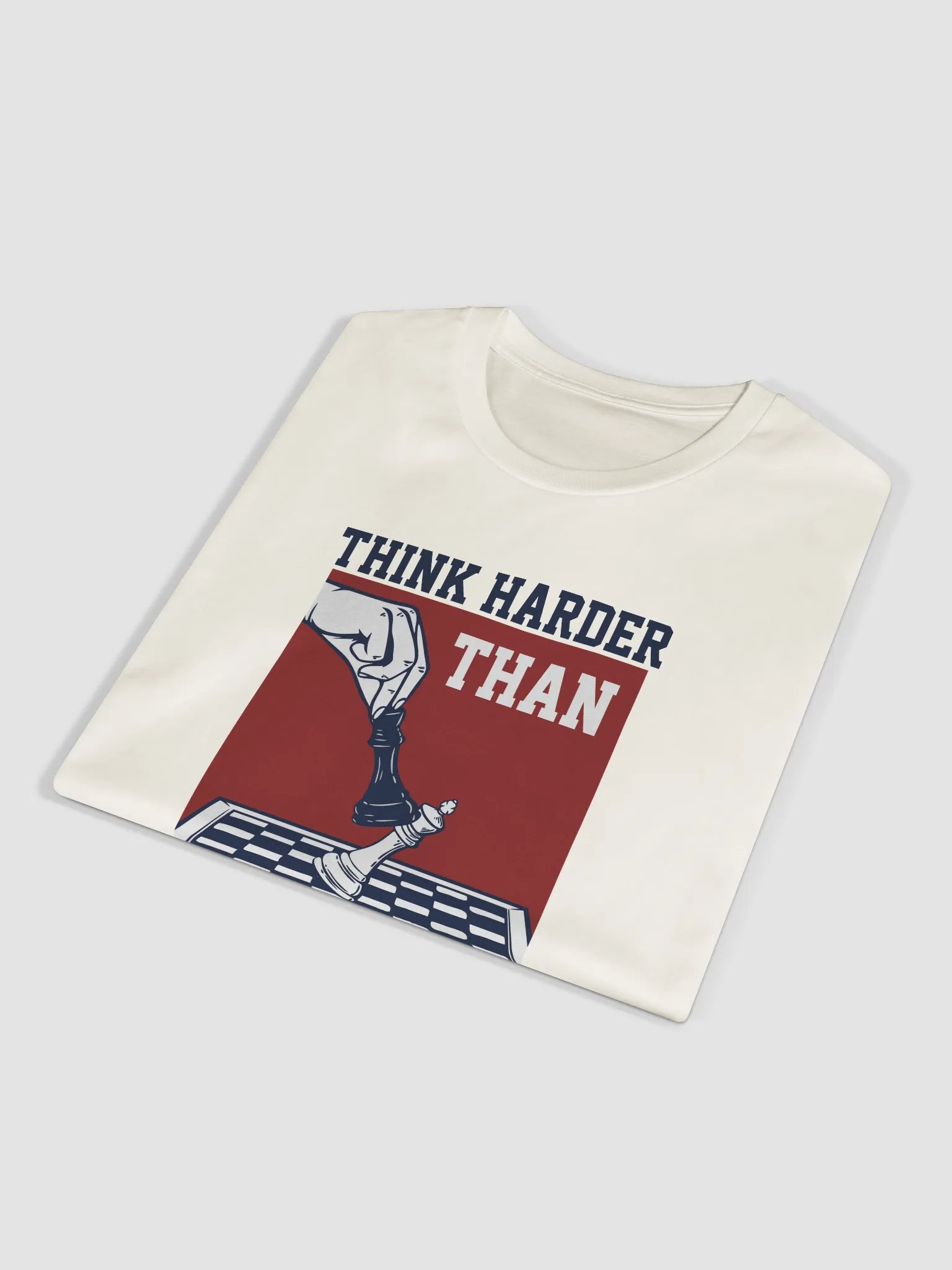 Think Harder Chess Motif T-Shirt product image (8)