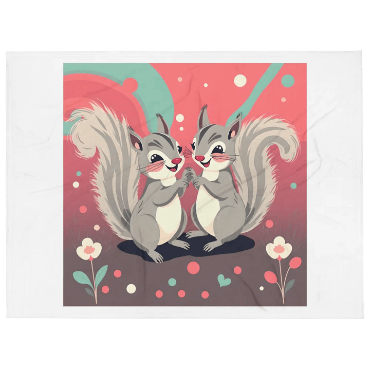 Whimsical Squirrel Love Throw Blanket product image (1)