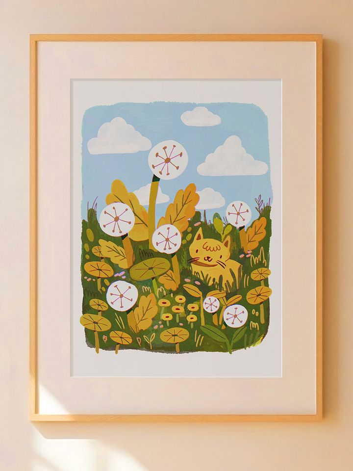 Dandelion Kitty Print product image (1)