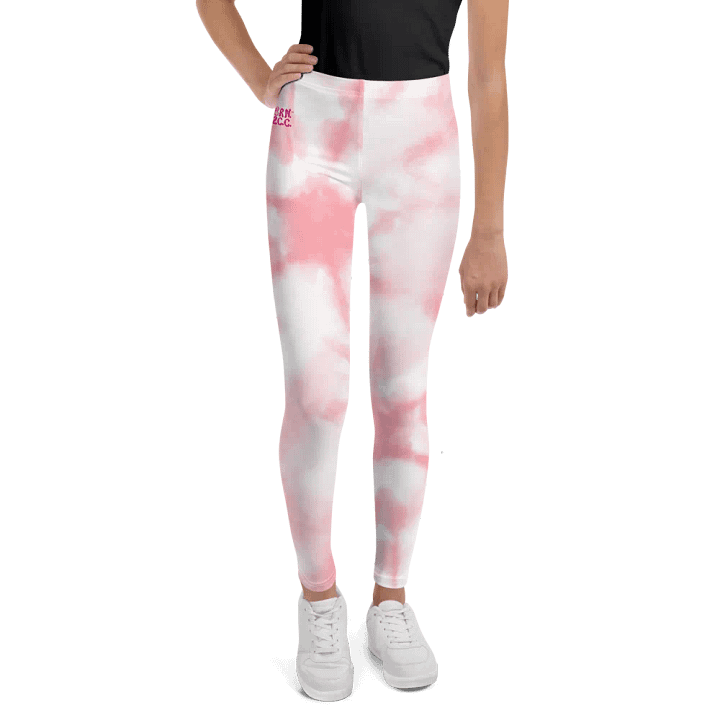 🎨 Girls’ | Youth | Pink & White Tie-Dye | BRN.2C.C.™ | Leggings 💫 product image (2)