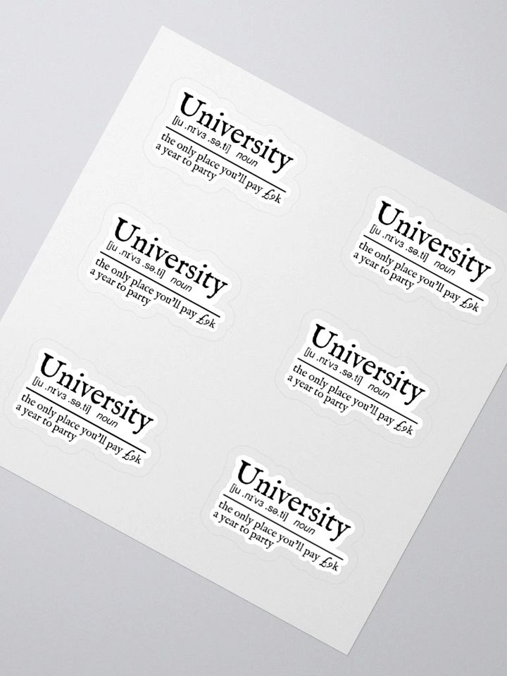 University Definition Sticker (MEDIUM Sheet) product image (2)