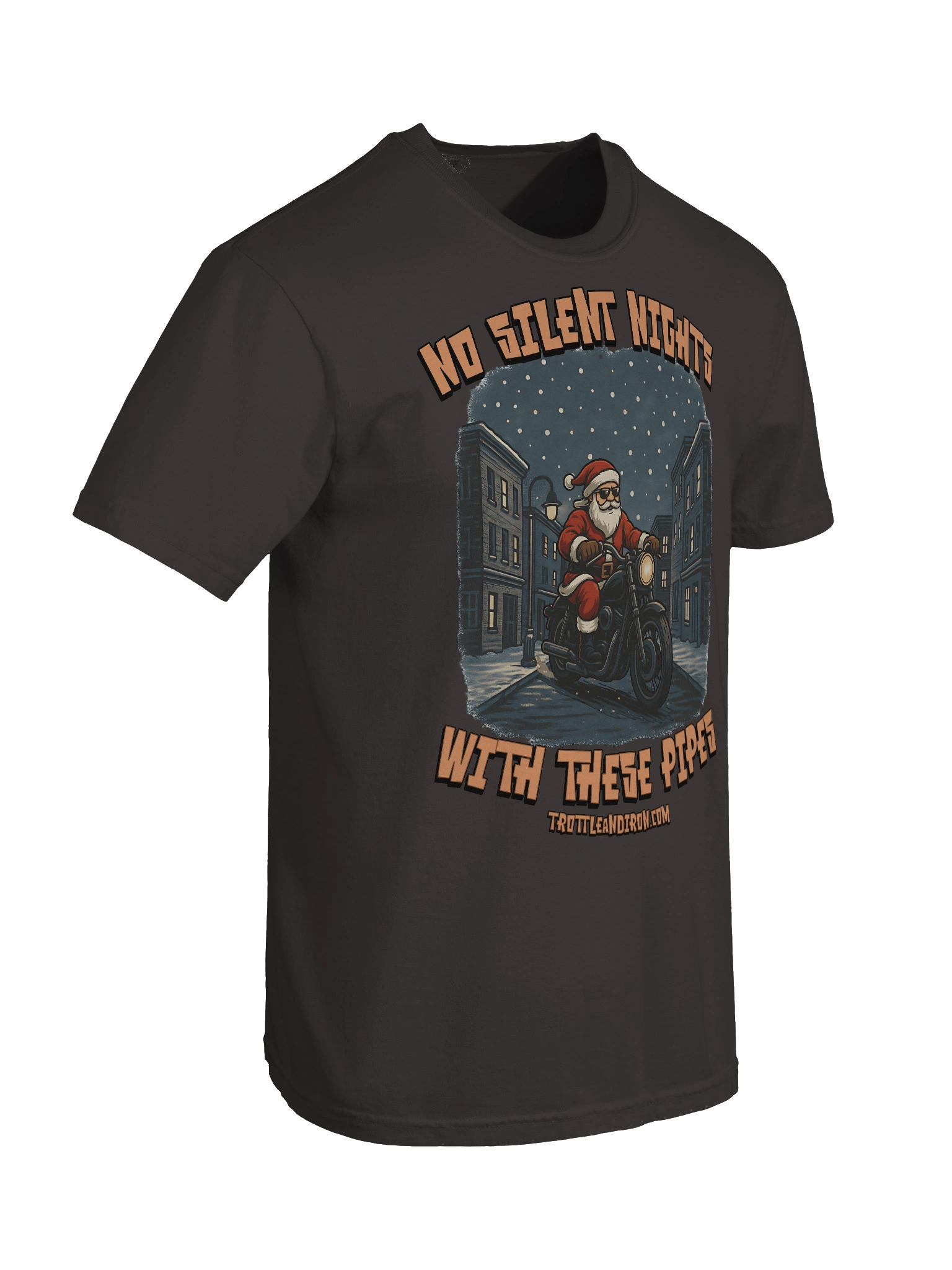 Throttle & Iron “No Silent Nights with These Pipes” Christmas Tee product image (50)