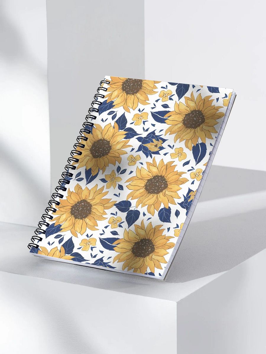 Sunflower Pattern Spiral Notebook product image (3)