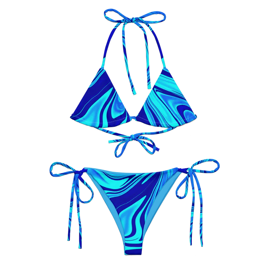 Bikini Set - Light and Dark Blue Digital Fluid Art product image (8)