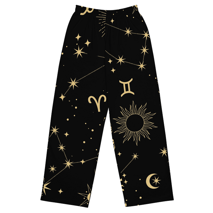Celestial Zodiac Wide-Leg Pants All-Over Print Astrology Lounge Pants for Spiritual & Star Sign Style product image (1)