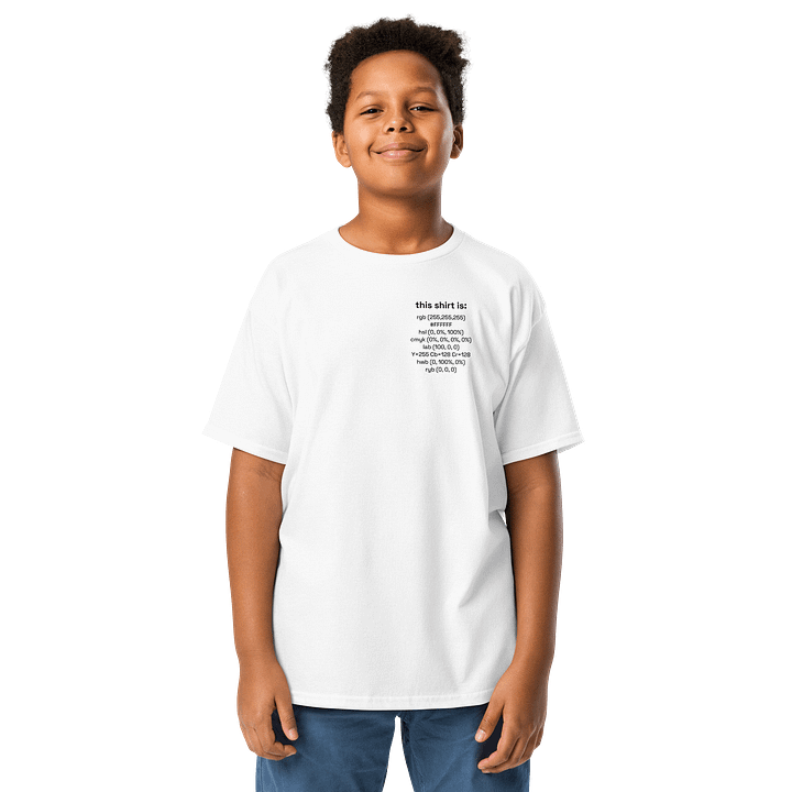 #FFFFFF shirt (youth) product image (2)