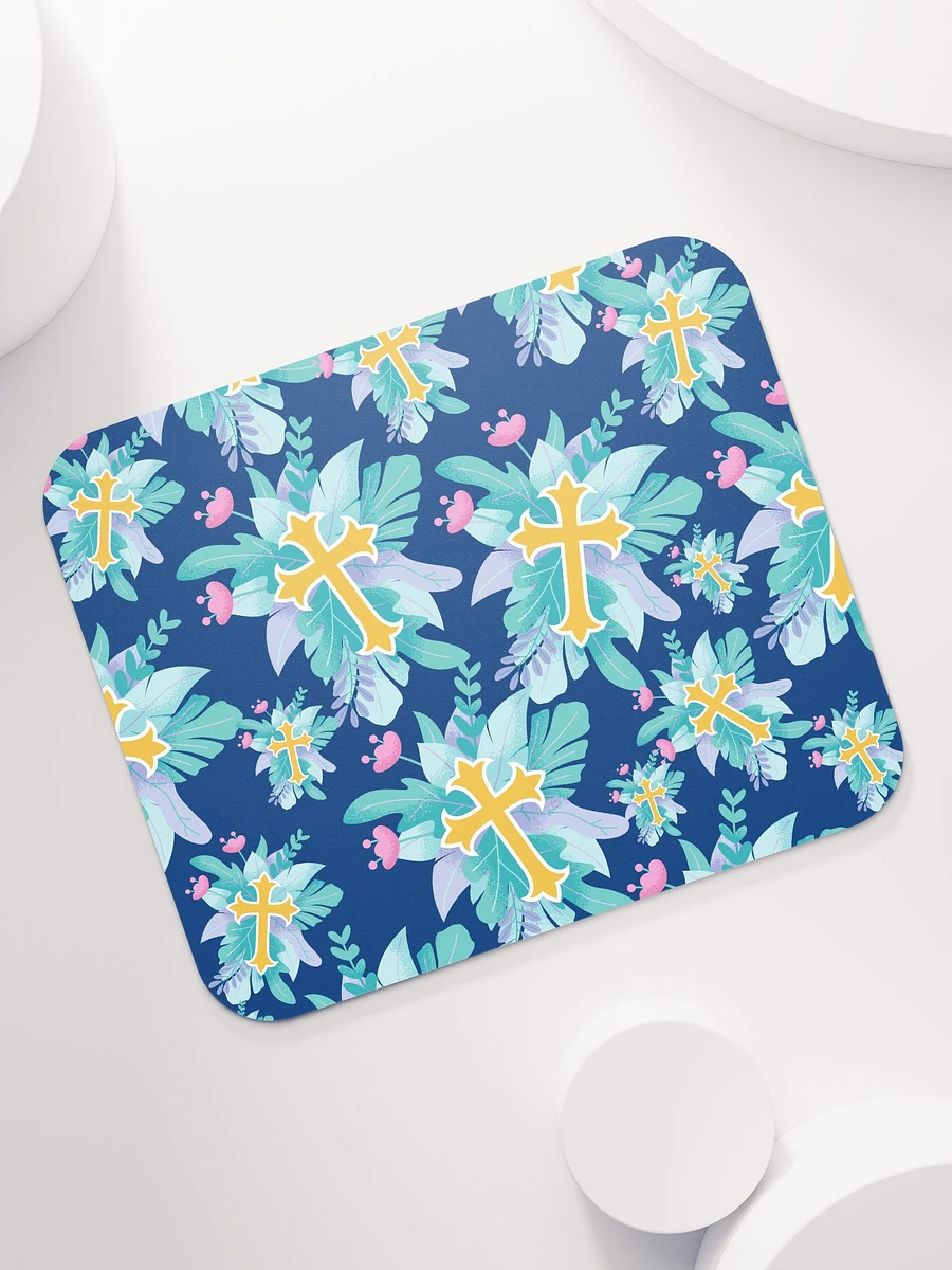 Floral Cross Patterned Mouse Pad product image (1)