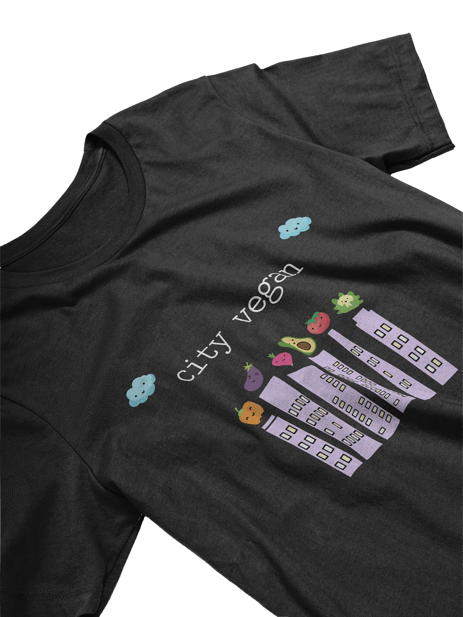 “City Vegan” Unisex Black T-Shirt product image (2)