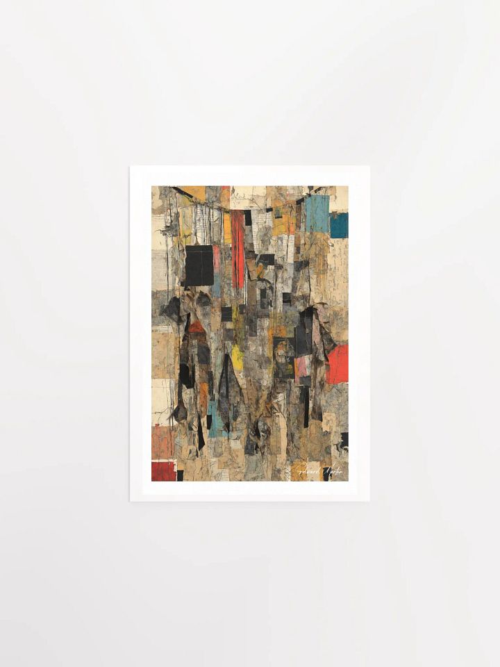 'By a Thread' By Edward Martin: Mixed Media Collage Print:Abstract Collage Earth Tones Poster product image (2)