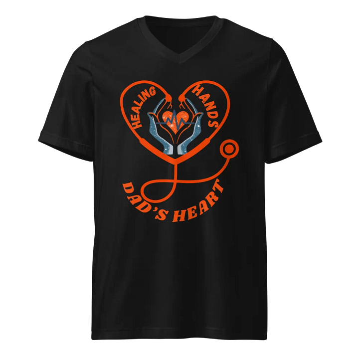 stethoscope, Healing Hands Dad's Heart V-Neck Tee product image (1)