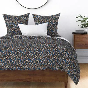Seamless Pattern - Small Feather Pattern in Blues and Browns product image (2)