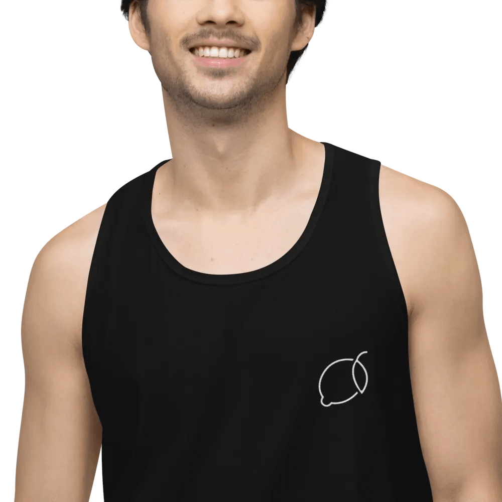 Cdog Spins Lemon Black/White Embroided Tank Top product image (4)