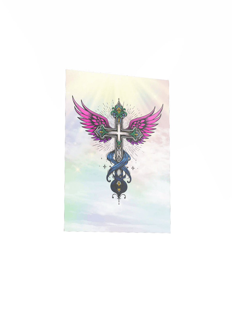 Bathe Your Space in Faith and Color! - "Rainbow Cross" Art Poster product image (17)