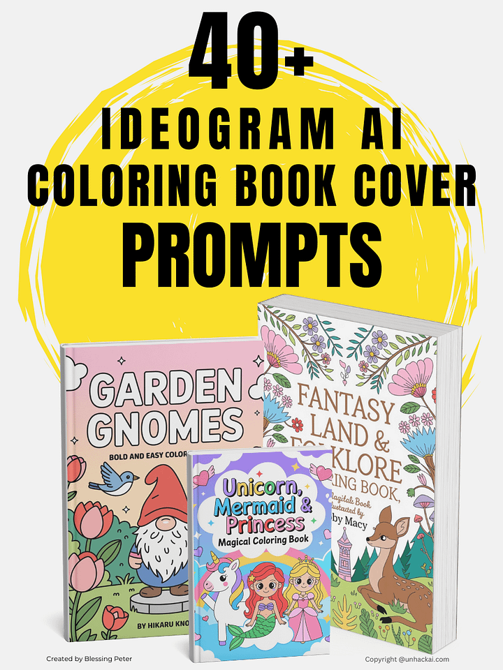 40+ Ideogram Ai Coloring Book Cover Prompts product image (1)