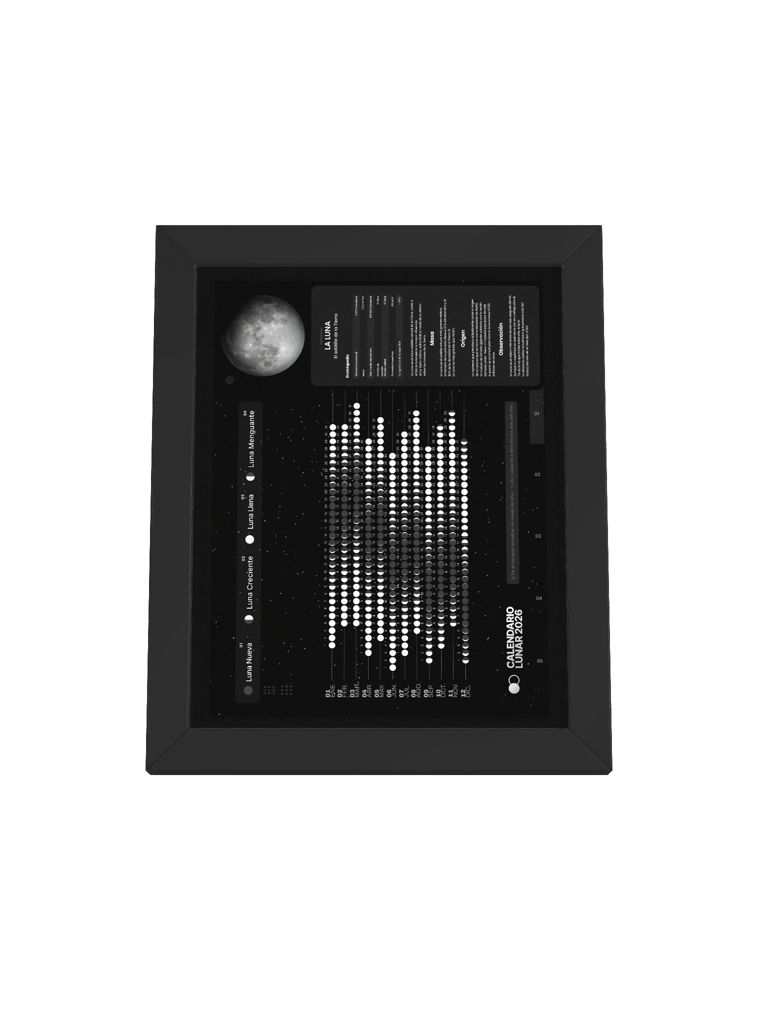 Calendario de pared de las fases lunares de 2026 product image (6)