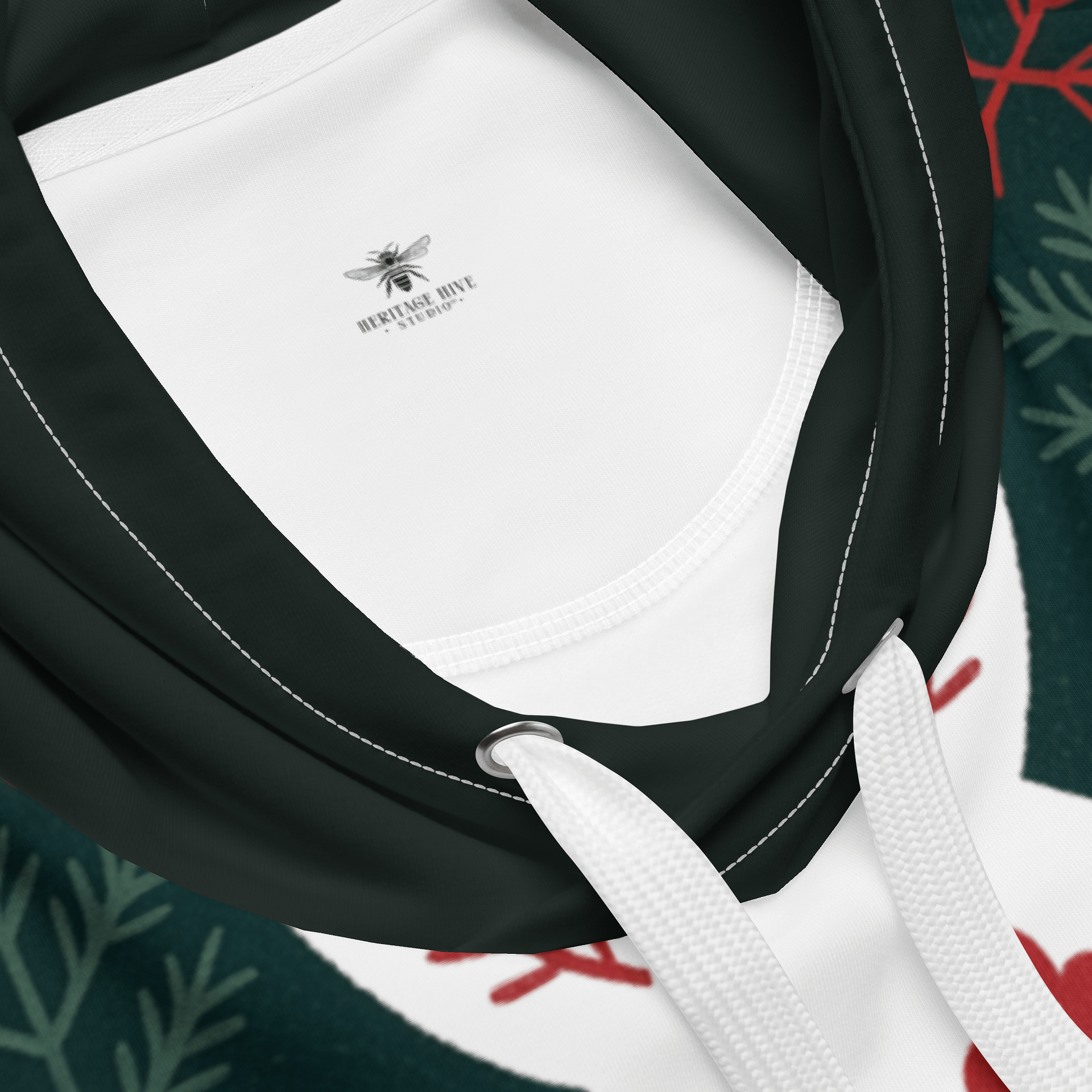 Festive Folk Art Hoodie – Holly & Pine Edition white product image (6)