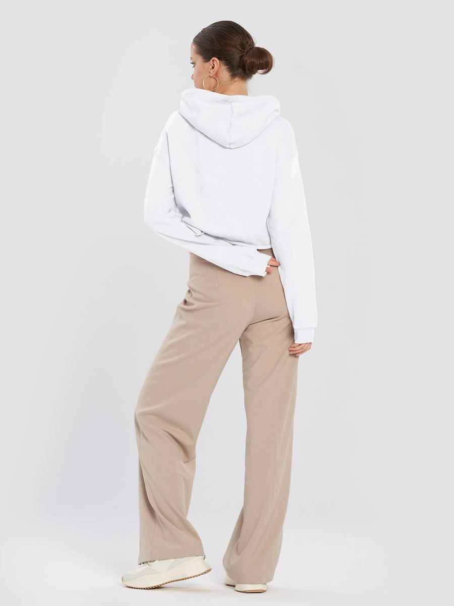 Plain Color White Crop Hoodie product image (4)